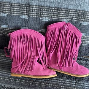 A Bean Co Vibrant Fringe Kids Boots with Sock Set